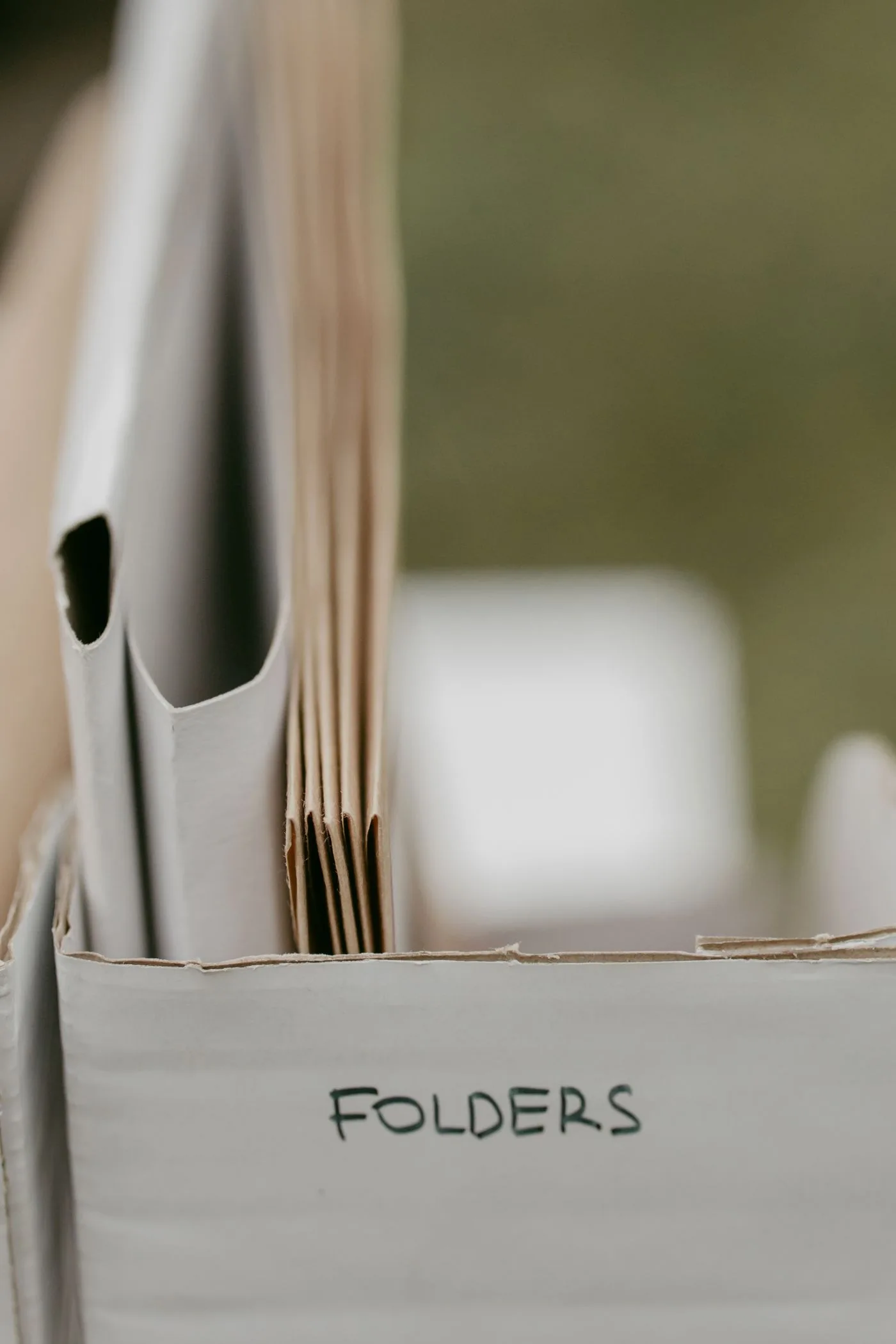 Dokumentenmappen in einer Box