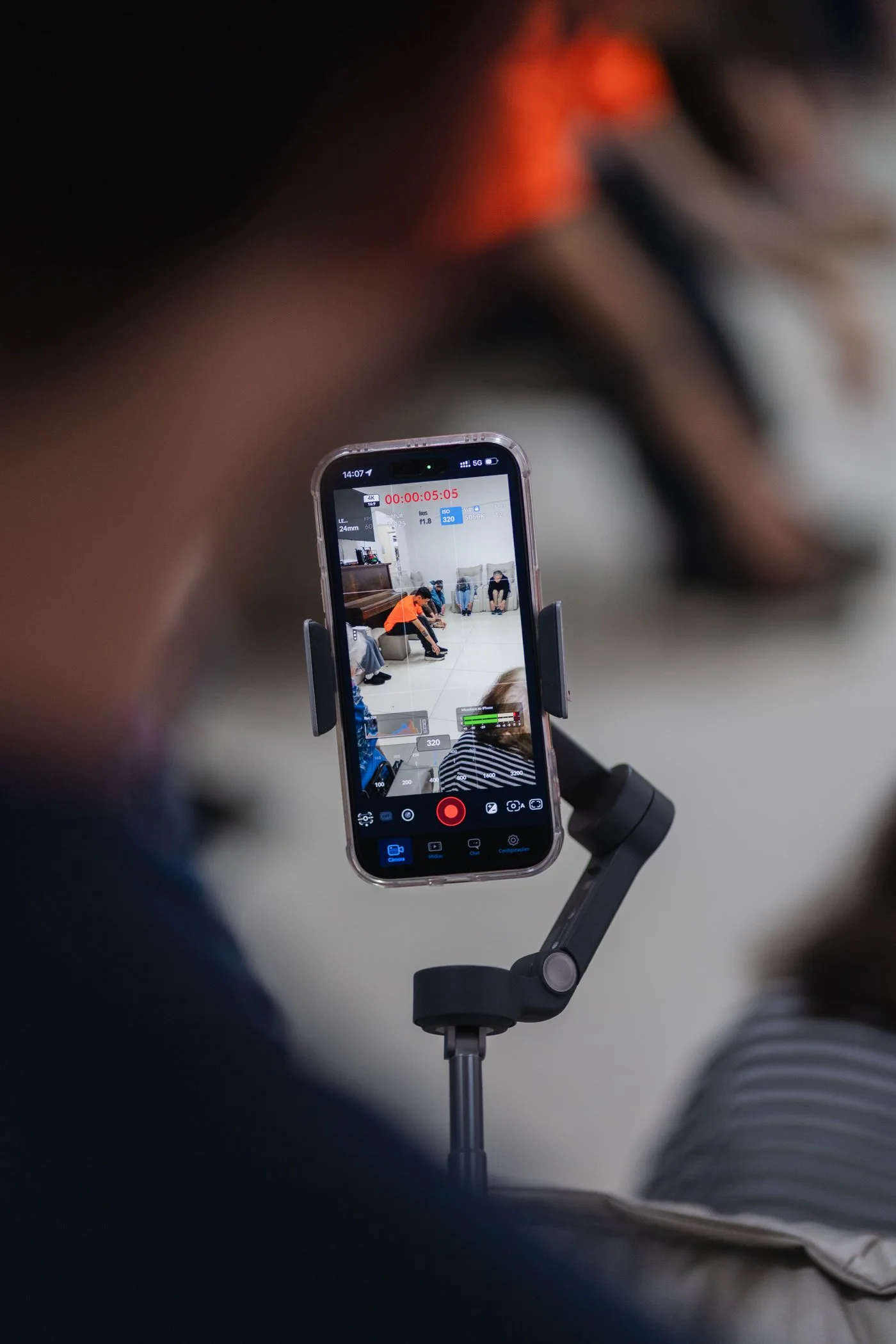 Smartphone zeichnet einen Workshop auf